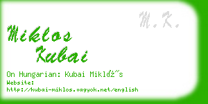 miklos kubai business card